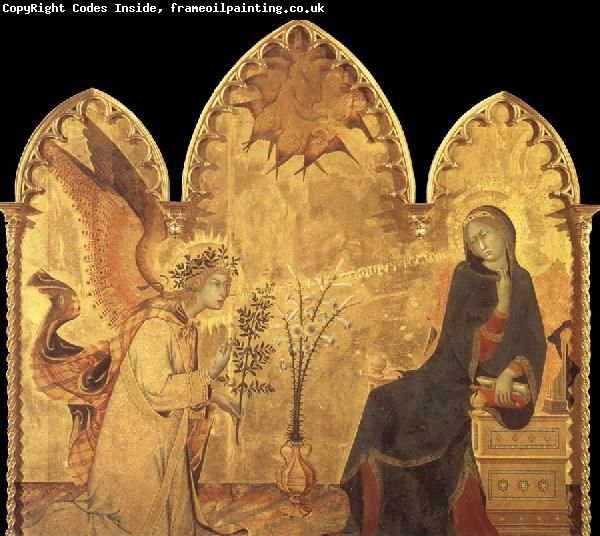 Simone Martini Detail of the Annunciation and two saints